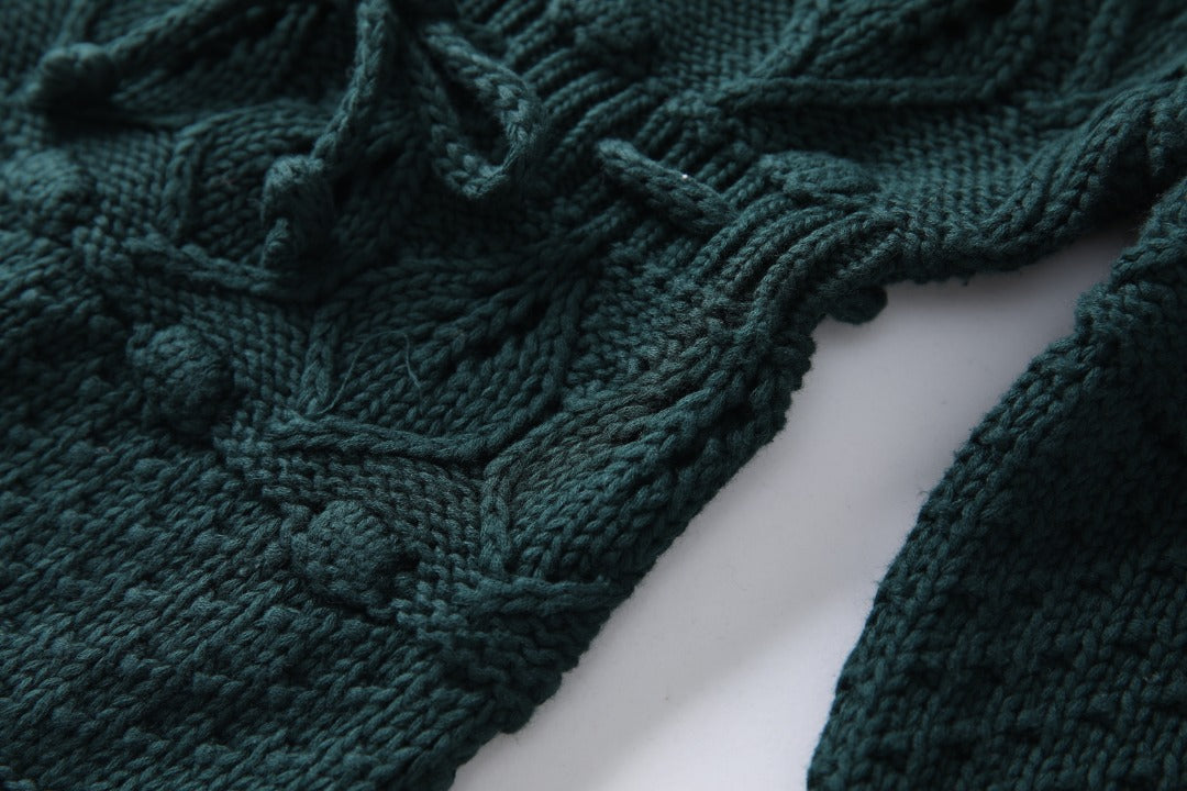Jade green chunky knit romper